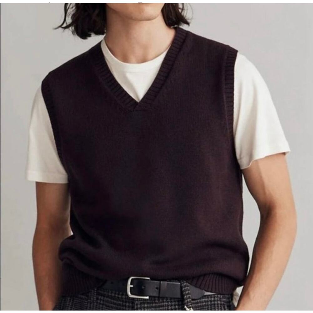 NWT Madewell Wool Blend Dark Brown Vest Size XS